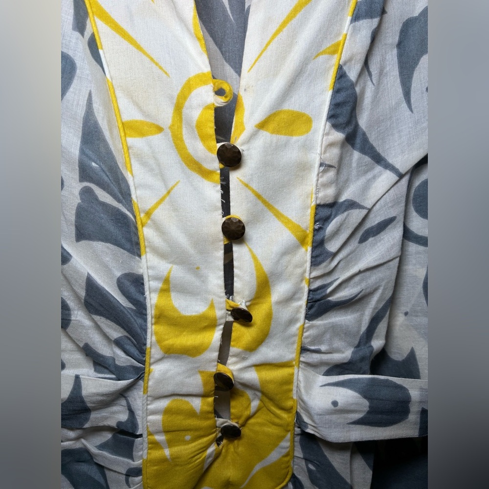 Women’s Corey Lynn Calter Size 6 yellow/grey/white floral print Dress - Picture 7 of 9